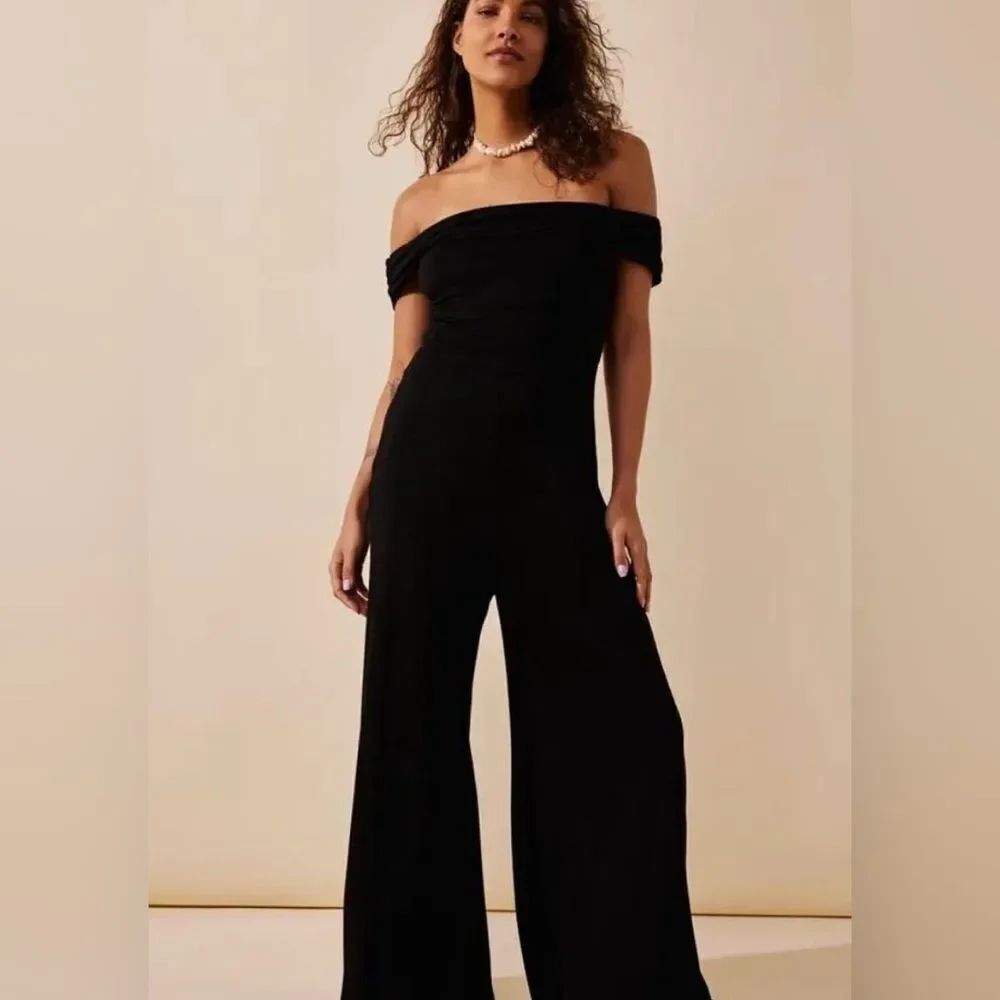 Free People FP Beach Wide Leg Kenna One Piece Jumpsuit Black Size XS